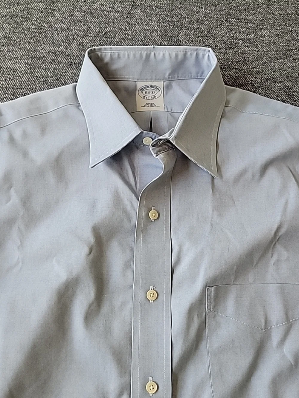 Brooks Brothers Dress Shirt Men's 15.5 33 Slim Fit Blue Long Sleeve‎ Button Up